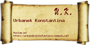 Urbanek Konstantina névjegykártya